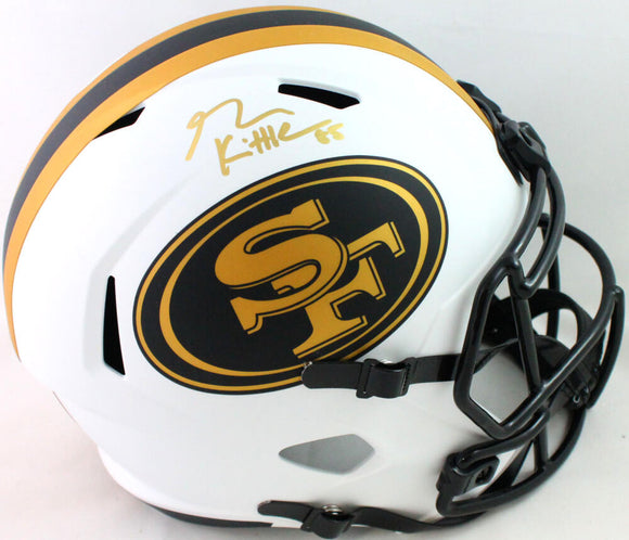 George Kittle Autographed 49ers Lunar Speed Full Size Helmet- Beckett W *gold