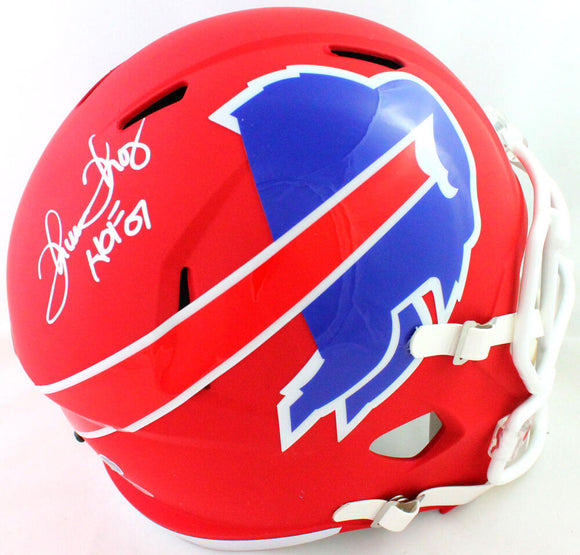 Thurman Thomas Signed Buffalo Bills Amp Speed F/S Helmet HOF- Beckett W *Silver