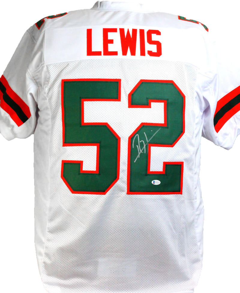 Ray Lewis Autographed White College Style Jersey w/ The U - Beckett W Auth *2