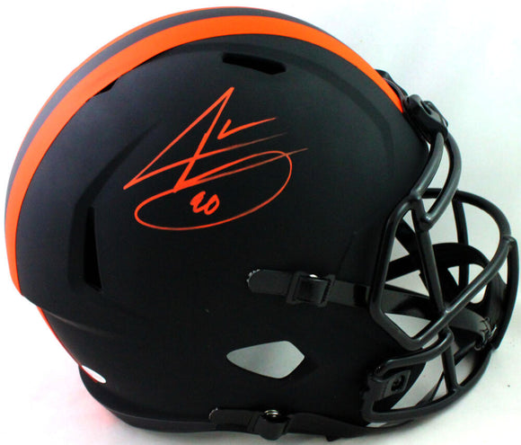 Jarvis Landry Autographed Browns Full Size Eclipse Speed Helmet- Beckett W *Orange