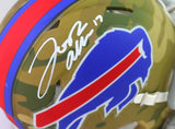 Josh Allen Autographed Buffalo Bills Camo Mini Helmet- Beckett W *White