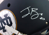 Ian Book Autographed F/S ND Navy Schutt Authentic Helmet- Beckett W *White