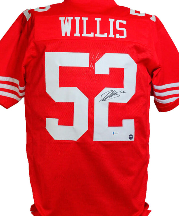 Patrick Willis Autographed Red Pro Style Jersey- Beckett W *Black