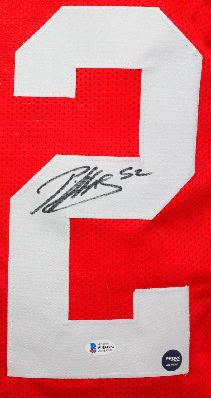 The Jersey Source Patrick Willis Autographed Red Pro Style Double Stitch Jersey- Beckett W *Black
