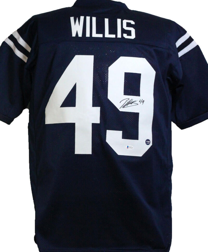 Patrick Willis Autographed Navy College Style Jersey *9- Beckett W *Bl –  The Jersey Source