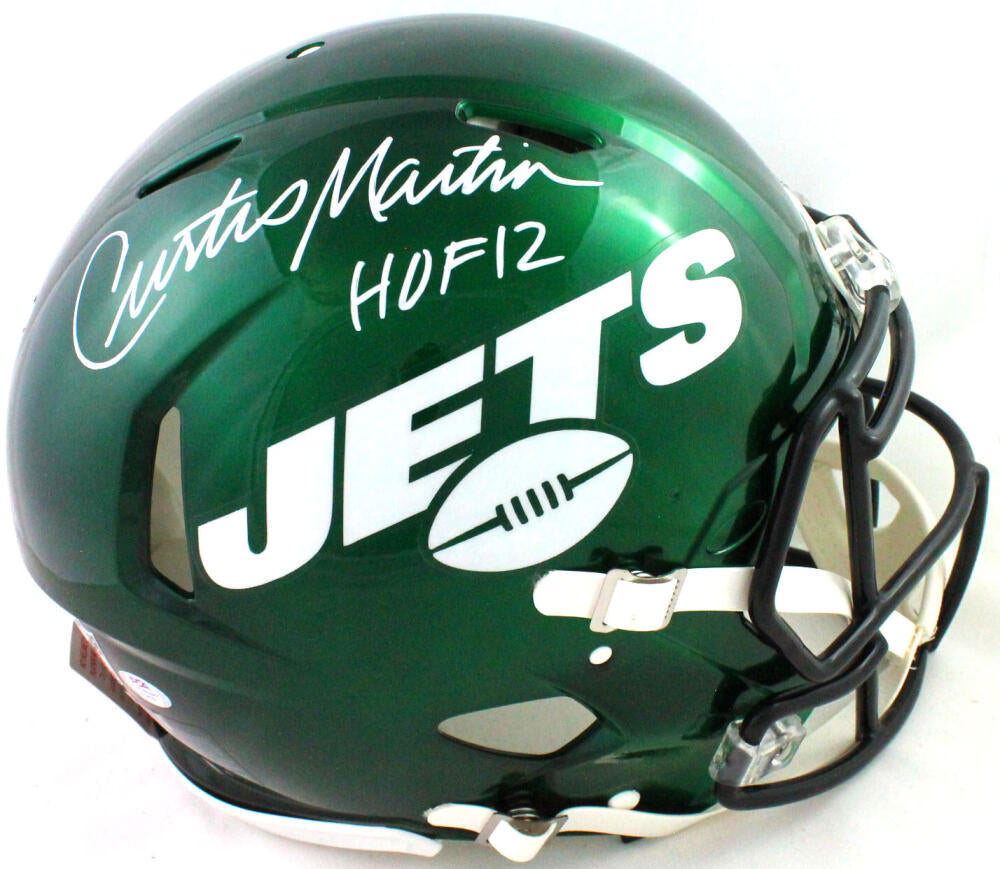 Curtis Martin Autographed New York Jets F/S Speed Authentic Helmet - P –  The Jersey Source