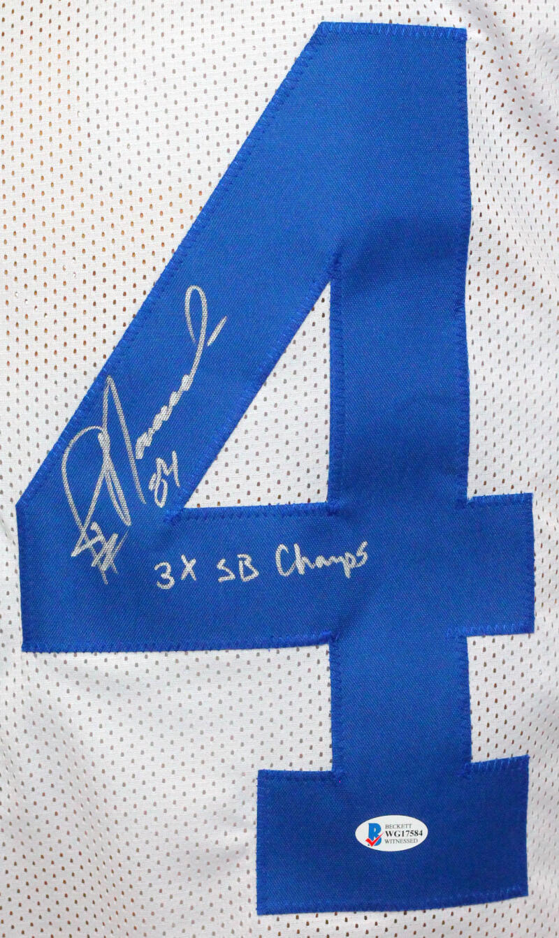 Jay Novacek Autographed White Pro Style Jersey w/ 3x SB Champs- Becket –  The Jersey Source