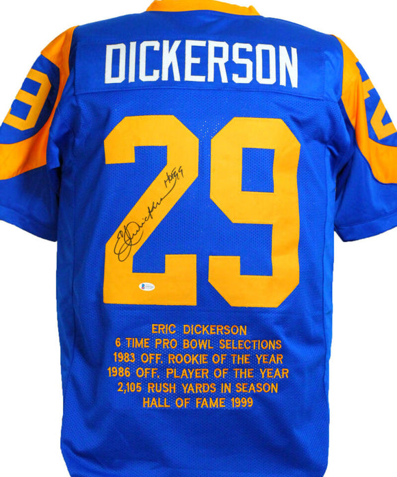 Eric Dickerson Autographed Throwback Rams Jersey