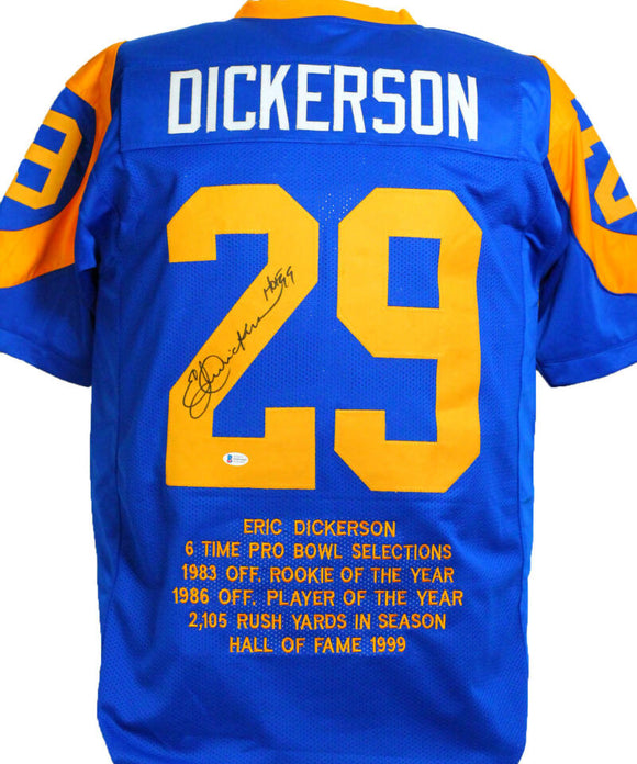 Eric Dickerson Autographed LA Rams Custom Jersey