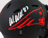Wes Welker Autographed NE Patriots Eclipse Speed Mini Helmet- Beckett W *Silver