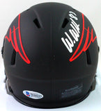 Wes Welker Autographed NE Patriots Eclipse Speed Mini Helmet- Beckett W *Silver