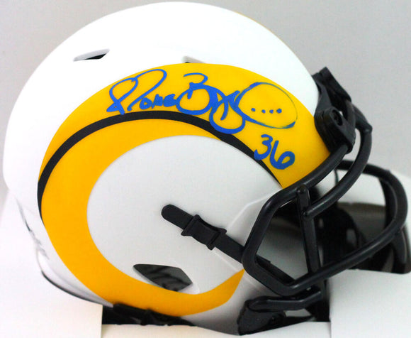 Jerome Bettis Autographed LA Rams Lunar Speed Mini Helmet - Beckett W *Blue