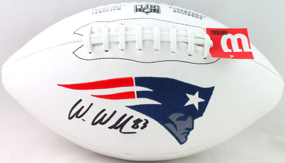 Wes Welker Autographed NE Patriots Wilson Logo Football- Beckett W *Black