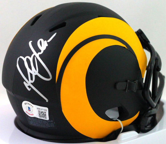 Marshall Faulk Autographed St. Louis Rams Eclipse Mini Helmet - Beckett W*Silver