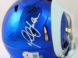 Marshall Faulk Autographed St. Louis Rams Chrome Mini Helmet - Beckett W *White