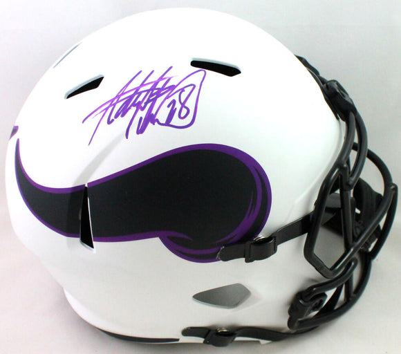 Adrian Peterson Signed Minn Vikings Lunar Speed F/S Helmet- Beckett W *Purple