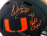 Warren Sapp Signed Miami Hurricanes Eclipse Speed FS Helmet w 91-BeckettW*Orange