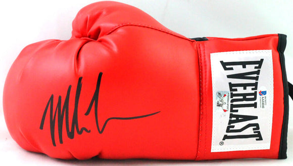 Mike Tyson Autographed Red Everlast Boxing Glove- Beckett Auth *Left Image 1