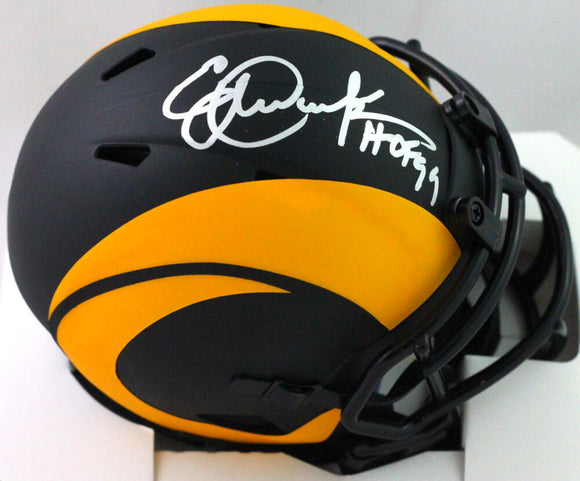 Eric Dickerson Signed Rams FS Eclipse Speed Mini Helmet w/ HOF- Beckett W*Silver