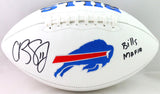 Cole Beasley Autographed Buffalo Bills Logo Football w Bills Mafia-Beckett W*Blk