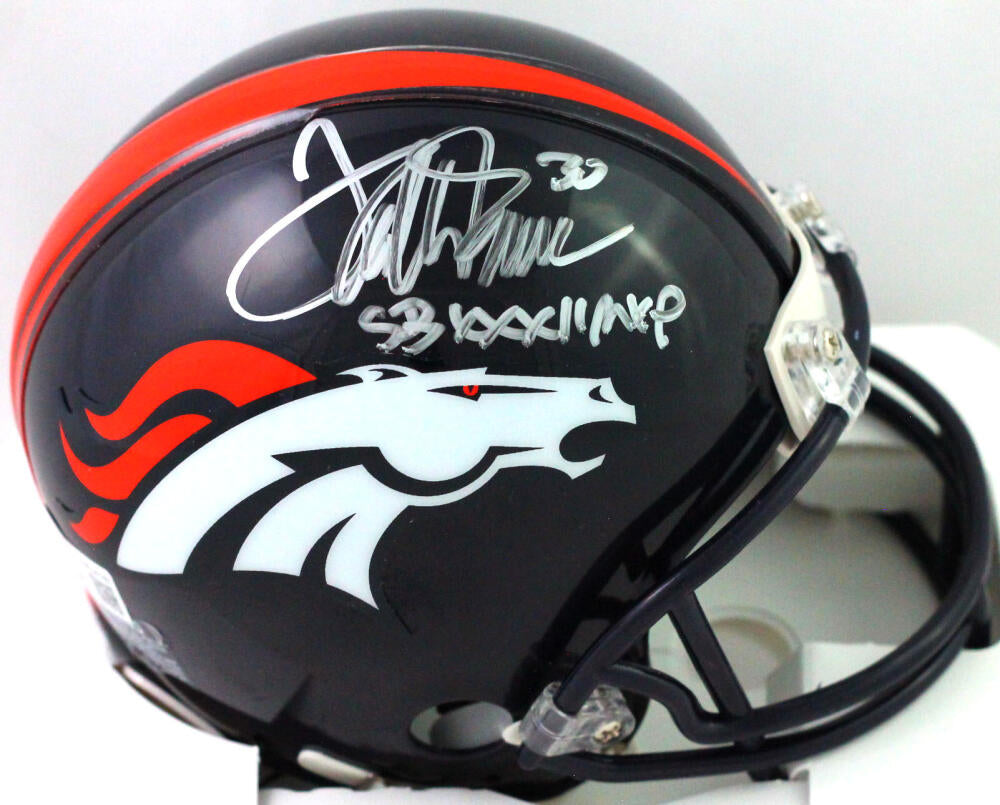 Terrell Davis Autographed Denver Broncos VSR4 Mini Helmet SB MVP BAS 32857  – Denver Autographs