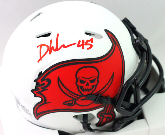 Devin White Autographed Tampa Bay Bucs Lunar Speed Mini Helmet- Beckett W *Red
