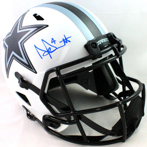 Dak Prescott Autographed Dallas Cowboys F/S Lunar Speed Helmet-Beckett W Hologram *Blue Image 1