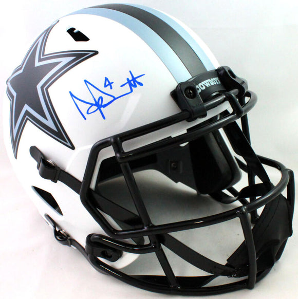 Dak Prescott Autographed Dallas Cowboys F/S Lunar Speed Helmet-Beckett W Hologram *Blue Image 1