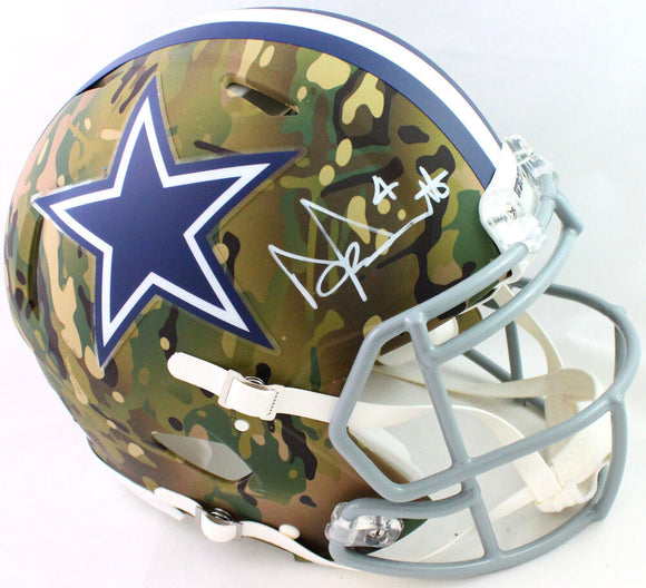 Dak Prescott Autographed Cowboys Authentic Camo F/S Helmet-Beckett W *White Image 1