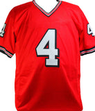 Champ Bailey Autographed Red College Style Jersey- Beckett W *Black