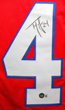 Ty Law Autographed Red Pro Style Jersey-Beckett W Hologram*Black Image 2