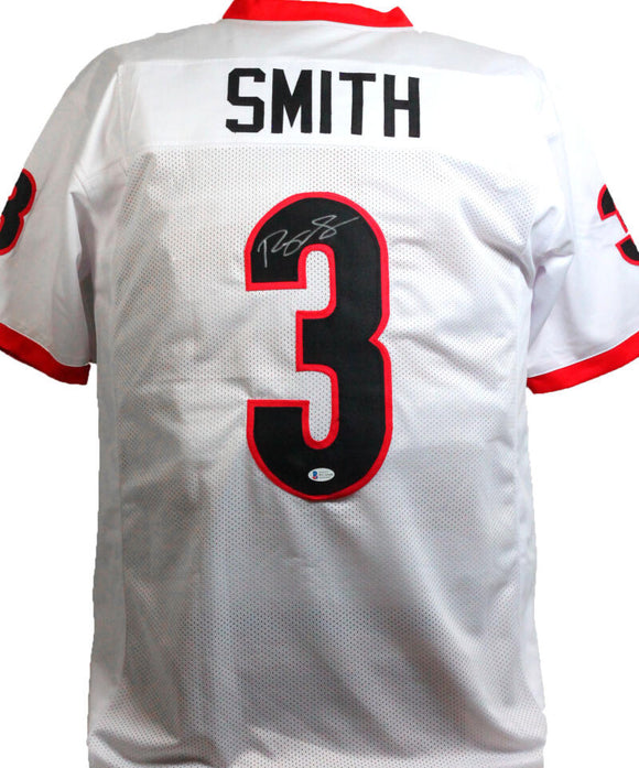 Roquan Smith Autographed White College Style Jersey- Beckett W *Silver
