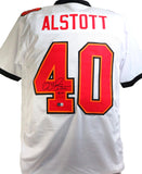 Mike Alstott Autographed White Pro Style Jersey - Beckett W  *Black *4 Image 1