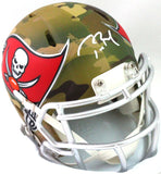 Tom Brady Signed Tampa Bay Buccaneers Camo Mini Helmet- Fanatics/LOA *White