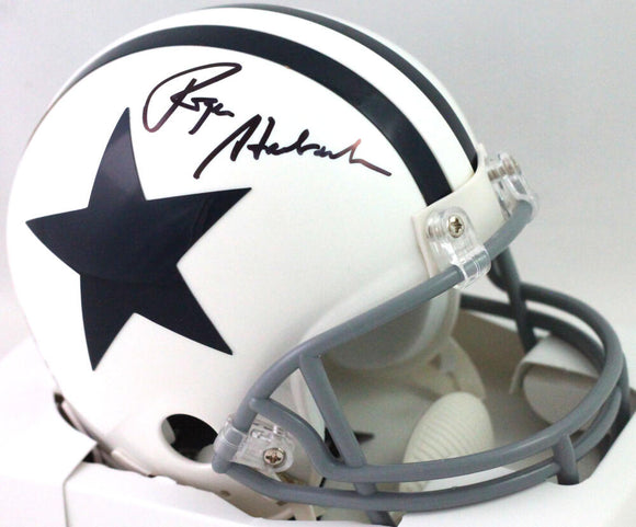 Roger Staubach Autographed Dallas Cowboys 2004 TB Mini Helmet- Beckett W *Black