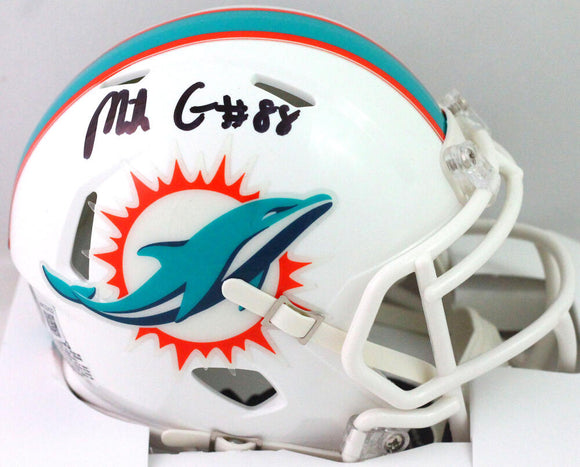Mike Gesicki Autographed Miami Dolphins Speed Mini Helmet- Beckett W *Black Image 1