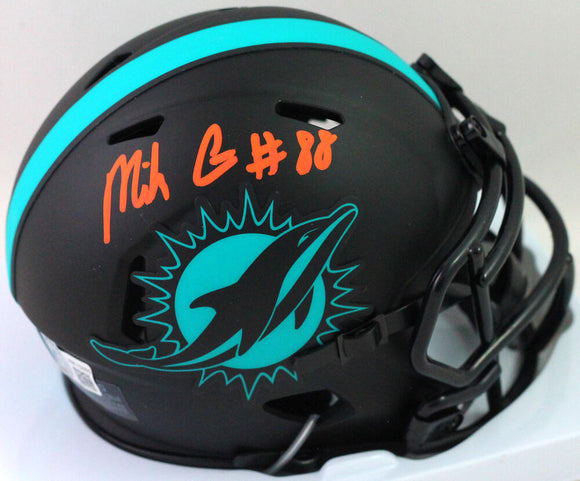 Mike Gesicki Signed Miami Dolphins Eclipse Speed Mini Helmet- Beckett W *Orange Image 1