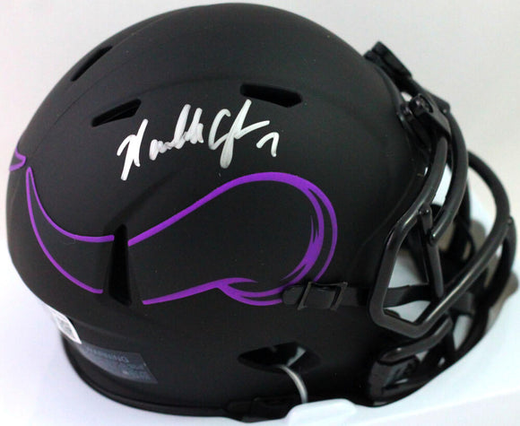 Randall Cunningham Autographed Vikings Eclipse Speed Mini Helmet- BA W Holo *Silver Image 1
