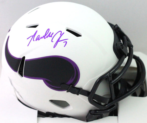 Randall Cunningham Autographed Vikings Lunar Speed Mini Helmet- BA W HOLO*Purple Image 1