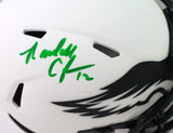 Randall Cunningham Autographed Eagles Lunar Speed Mini Helmet- Beckett W Hologram *Green
