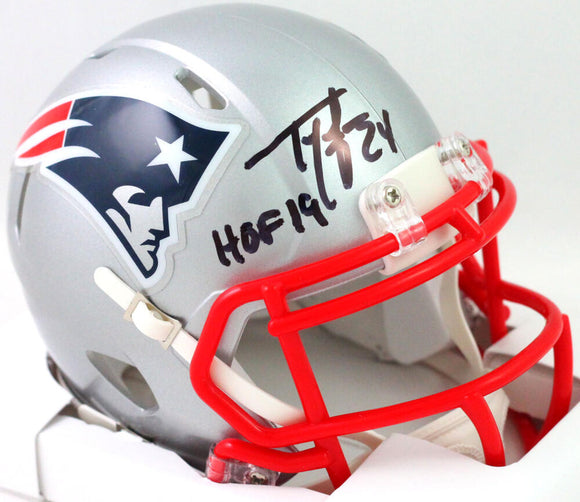 Ty Law Autographed New England Patriots Mini Helmet w/HOF - Beckett W *Black