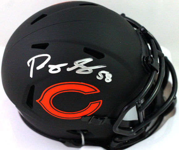 Roquan Smith Autographed Chicago Bears Eclipse Speed Mini Helmet- Beckett W*Sil Image 1
