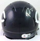Roquan Smith Autographed Chicago Bears Speed TB Mini Helmet- Beckett W *Silver