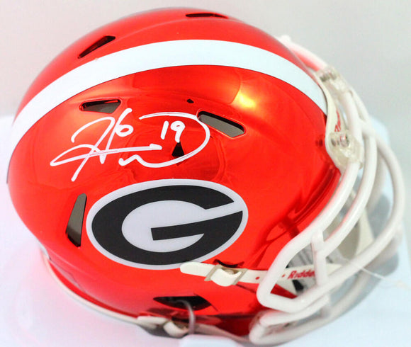 Hines Ward Autographed Georgia Bulldogs Chrome Mini Helmet- Beckett W *White