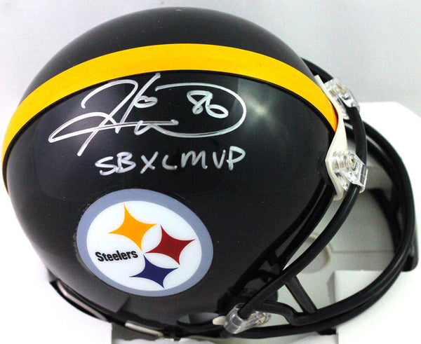 Hines Ward Autographed Pittsburgh Steelers Riddell Authentic Flat Matte  White Helmet W/ SB XL MVP Beckett Witnessed