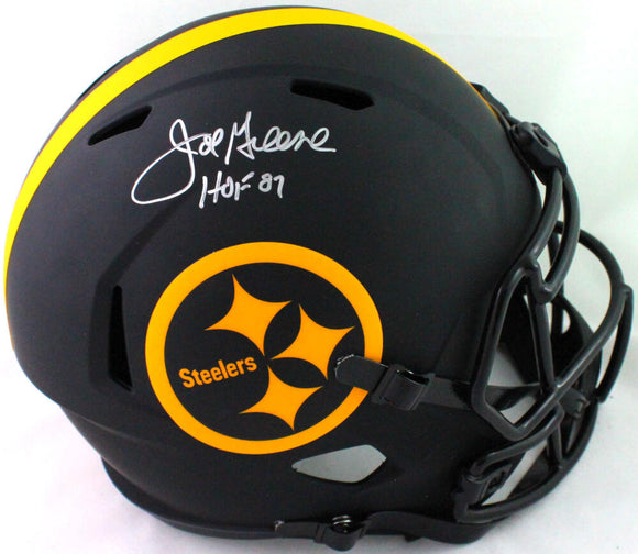 Joe Greene Autographed Steelers Eclipse Speed F/S Helmet w/ HOF-Beckett W*Silver