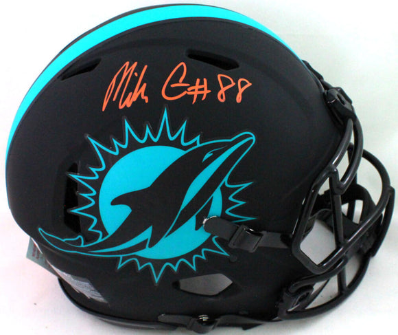 Mike Gesicki Signed Dolphins Authentic Eclipse Speed FS Helmet- Beckett W*Orange Image 1