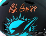 Mike Gesicki Signed Dolphins Authentic Eclipse Speed FS Helmet- Beckett W*Orange Image 2