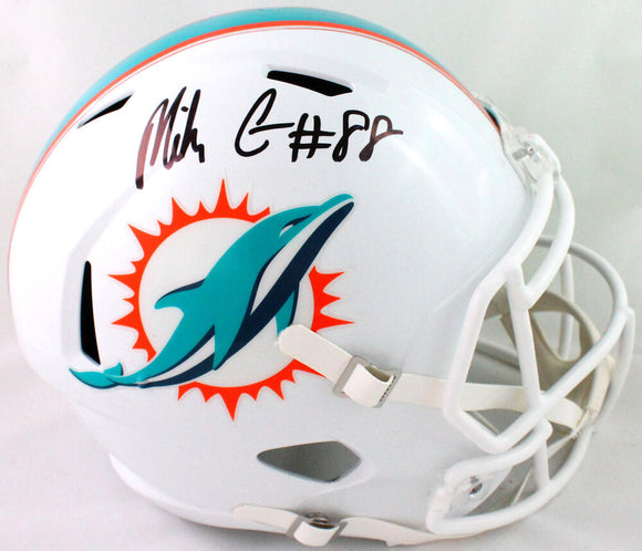 Mike Gesicki Autographed Miami Dolphins Speed F/S Helmet- Beckett W *Black Image 1