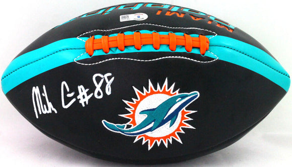 Mike Gesicki Autographed Miami Dolphins Black Logo Football- Beckett W *White Image 1